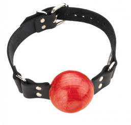 Large Ball Gag With Buckle 2 Inch - Red Adult Sex Toy