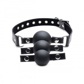 Strict Interchangeable Silicone Ball Gag Set Black Best Sex Toys