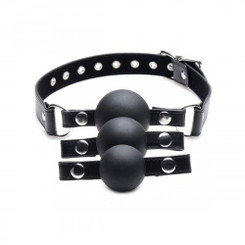 Strict Interchangeable Silicone Ball Gag Set Black by XR Brands