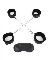 Deluxe Chain Hogtie, 4 Universal Soft Restraint Cuffs Adult Toys