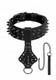 Ouch! Skulls & Bones Neck Chain with Spikes And Leash Black Sex Toys
