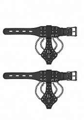 Ouch! Skulls & Bones Handcuffs With Skulls and Chains Black Best Adult Toys