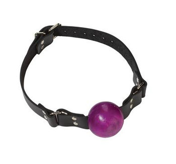 Small Ball Gag With Buckle 1.5 Inch Purple Adult Sex Toy