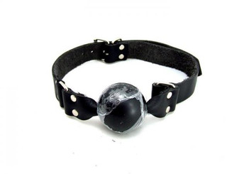 M2M Gag Leather Ball Black O/S Adult Toys