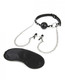 Lux Fetish Breathable Ball Gag Adjustable Nipple Chain by Electric Eel Inc