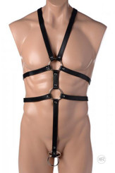 Male Full Body Harness Black Leat by XR Brands