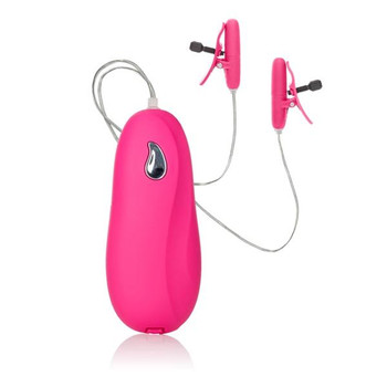 Nipple Play Vibrating Heated Nipple Clamps Pink by Cal Exotics