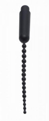 Dark Rod Vibrating Beaded Silicone Sound Black by XR Brands