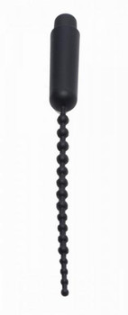 Dark Rod Vibrating Beaded Silicone Sound Black by XR Brands