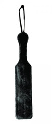 Fur Lined Leather Paddle Black by Sportsheets