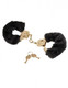 Deluxe Furry Cuffs Black Handcuffs Adult Sex Toys