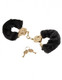 Deluxe Furry Cuffs Black Handcuffs by Pipedream Products