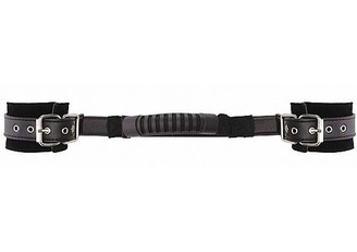 Ouch Adjustable Leather Handcuffs Black by Shots Toys