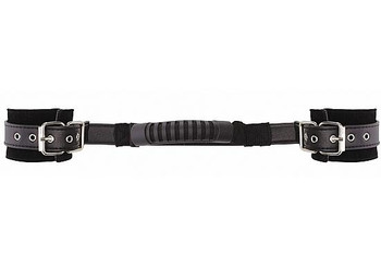 Ouch Adjustable Leather Handcuffs Black by Shots Toys