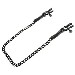 The Fetish Fantasy Adjustable Nipple Chain Clamps Black Sex Toy For Sale