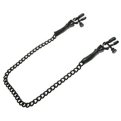 Fetish Fantasy Adjustable Nipple Chain Clamps Black by Pipedream Products