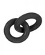 Hunkyjunk Duo Linked Penis And Testicle Rings Tar Black by OXBALLS - view 2
