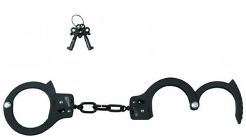 Handcuffs Black Coated Steel Single Lock - Black by Spartacus