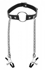 Seize O Ring Gag & Nipple Clamps Adult Toy