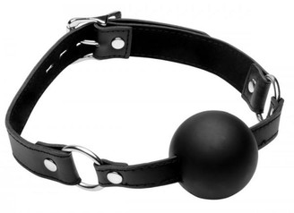 Strict XL 2 inches Silicone Ball Gag Black O/S Adult Toys