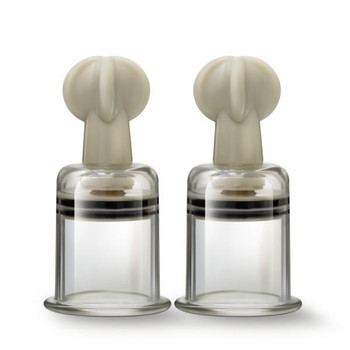Temptasia Clit & Nipple Twist Large Suckers Set Of 2 Clear by Blush Novelties