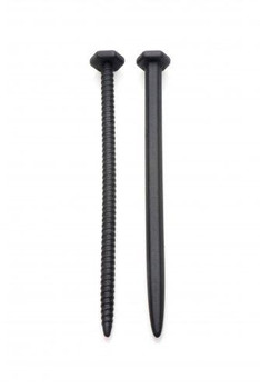 Hardware Nail & Screw Silicone Urethral Sounds Black by XR Brands
