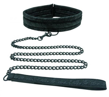 Midnight Lace Collar & Leash Black by Sportsheets