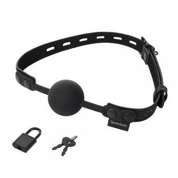 Sincerely Locking Lace Ball Gag Black O/S Adult Sex Toy