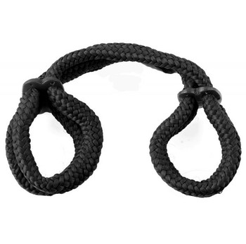 Fetish Fantasy Silk Rope Love Cuffs Black by Pipedream Products