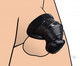 Detained Black Restrictive Chastity Cage by XR Brands - view 2
