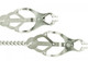 Endurance Butterfly Nipple Clamps With Link Chain - Silver Sex Toy