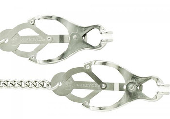 Endurance Butterfly Nipple Clamps With Link Chain - Silver by Spartacus