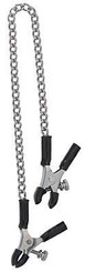 Adjustable Micro Plier Nipple Clamps With Link Chain Silver Sex Toys