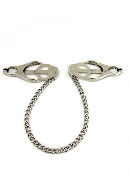 M2M Nipple Clamps Jaws With Chain Chrome Best Adult Toys