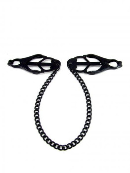 M2M Nipple Clamps Jaws With Chain Black Adult Sex Toy