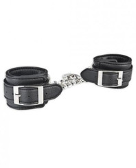 Lux Fetish Unisex Leatherette Cuffs Black by Hustler