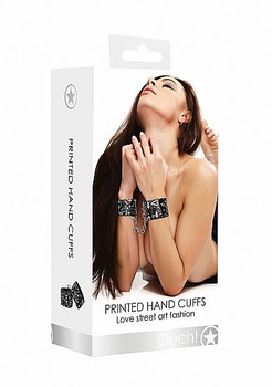 Love Street Art Fashion Printed Hand Cuffs Black Adult Sex Toys