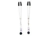 Purple Beaded Nipple Clamps With Tweezer Tip - Purple Sex Toy
