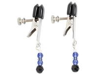 Blue Beaded Clamps With Broad Tip Nipple Clamps Blue Adult Toy