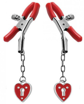 Charmed Heart Padlock Nipple Clamps by XR Brands