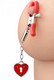 XR Brands Charmed Heart Padlock Nipple Clamps - Product SKU XRAE203
