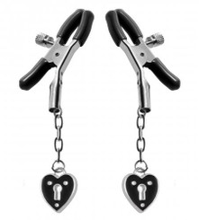 The Charmed Heart Padlock Nipple Clamps Black Sex Toy For Sale