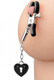 Charmed Heart Padlock Nipple Clamps Black by XR Brands - view 3