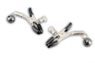 Lux Fetish Clip With Black Bell Nipple Clamps Adult Toy