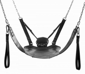 The Strict Extreme Sling with Stirrups and Pillow Black Sex Toy For Sale