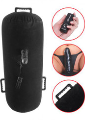 Inflatable Luv Log With Remote Control Vibrating Dildo - Black Adult Toy