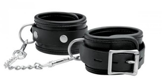 Isabella Sinclaire Premium Leather Wrist Cuffs Black by XR Brands