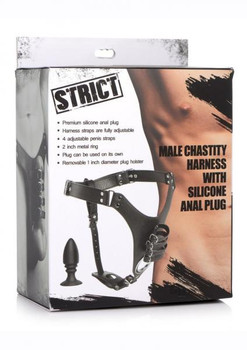 Strict Male Chastity Harness W/plug Sex Toys