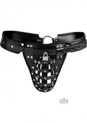 Netted Male Chastity Jock Black Leather O/S Adult Toy