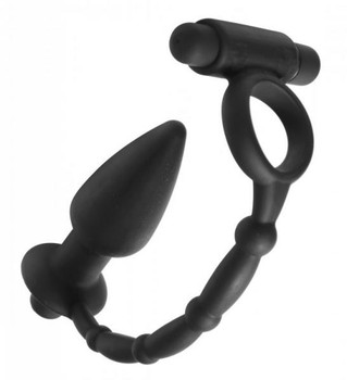Viaticus Dual Cock Ring And Anal Plug Vibe Adult Sex Toys